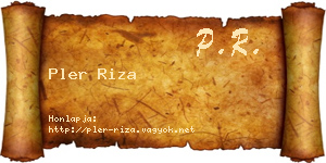 Pler Riza névjegykártya